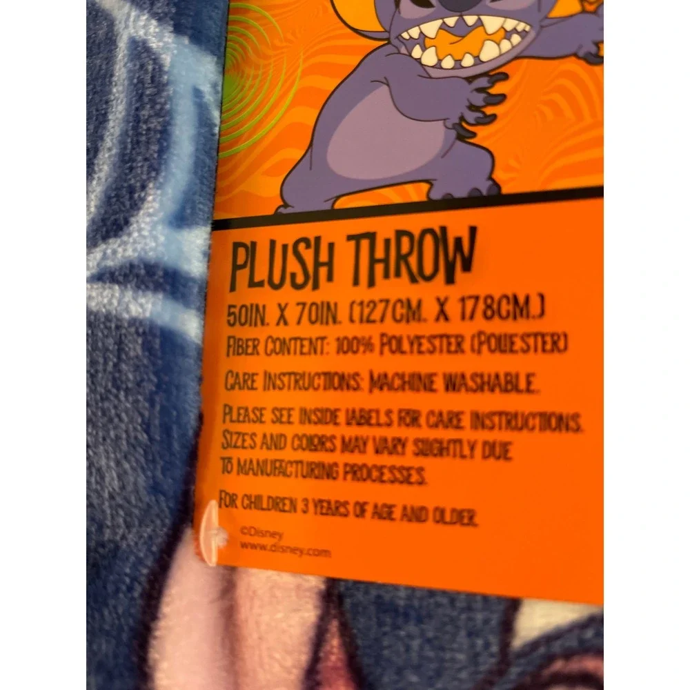 Disney Ursula Lilo & Stitch Halloween Plush Throw Blanket Blue Spiderweb 50x70